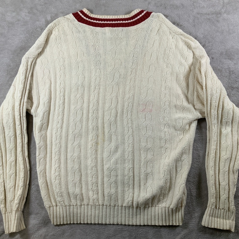 Vintage Nutmeg Mills Oklahoma Sooners Varsity‎ Cable Knit Sweater size Large VTG - Picture 8 of 9
